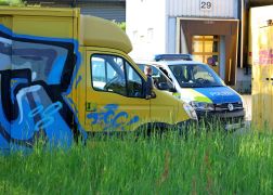 Paketautos Bei Jena Mit FCC Graffiti Besprueht 04